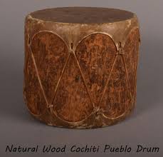 CEREMONIAL COCHITI PUEBLO NATURAL WOODEN DRUM by UNKNOWN ...