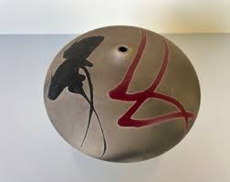 80's Kerry Gonzalez Raku Bud Pottery Vase - Etsy