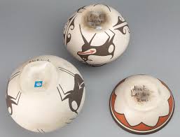 Lot - Zuni, Alan Lasiloo, Group of Three Pottery Vessels