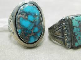 Lot - 2 Vintage NA Turquoise Rings