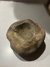 Large Antique Native American Artifact Grinding Stone Mortar ...