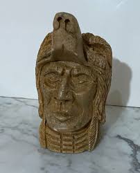 NATIVE AMERICAN IROQUOIS STONE SCULPTURE OF MALE FIGURE - SIGNED SAGO WIS | eBay