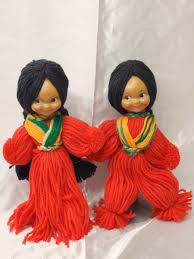 VINTAGE HANDMADE Native American 11" YARN DOLLS PAIR on ...