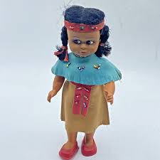 Vintage Native American Indian Plastic Doll Beaded On Outfit ...