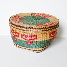 Vintage 1970s Sweet Grass Basket With Lid, Boho Decor - Etsy
