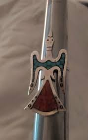 Navajo Peyote Bird Cuff Bracelet & Ring .925 Sterling Silver