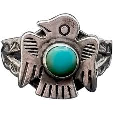 Cuite Vintage Native American Thunderbird Ring with Snake ...