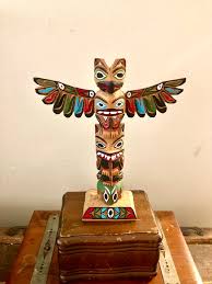 Vintage T-bird Totem Pole, Rick Williams 9 Inch T-bird Bear Frog Totem Pole, Vintage Carved Totem Pole - Etsy