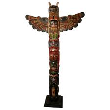 20th Century Native American Painted Totem Pole at 1stDibs | native american totem poles for sale, american indian totem pole for sale, antique totem pole for sale