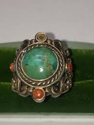 AS IS Sterling Silver Turquoise Cocktail Ring Size 7.75 NOA ...