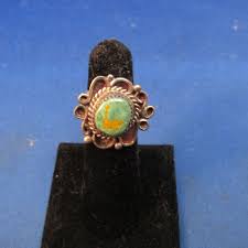 VINTAGE NATIVE AMERICAN GREEN TURQUOISE WITH SPECKS OF ...