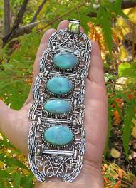 Retro 2" Super Wide Panel Faux Turquoise Costume Lady's Bracelet, Silver Toned Openwork Panels, Unknown Maker, 7.5" Length, 1970's Vintage - Etsy
