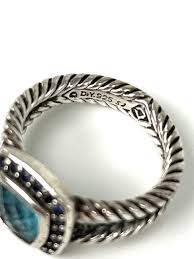 David Yurman Petite Albion Sterling Silver Black Diamond ...