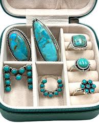 Turquoise Jewelry Gift Box: Boho Rings, Initial Necklace ...