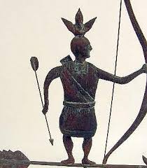 Lot - A PATINATED COPPER FIGURAL INDIAN WEATHER VANE