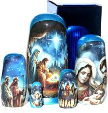 Beautiful Handmade Christmas Nativity Russian Nesting Doll ...