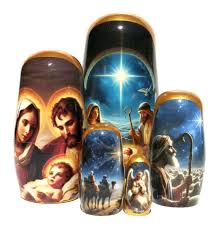 Christmas Nativity Nesting Dolls, 5 Piece Matryoshka Toy ...