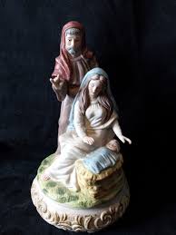 Vintage BERMAN and ANDERSON Porcelain Holy Family Music Box ...