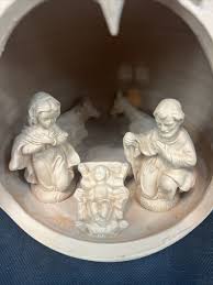 F. Dolci Nativity Set Manger Scene Italian Terra Cotta Clay Italy Vintage | eBay