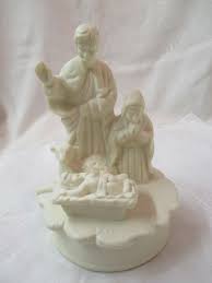 Cream bisque porcelain Christmas Nativity Scene with sheep | eBay