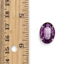 Oval Glass Rhinestone with sew-on metal cup - 18x13mm ...