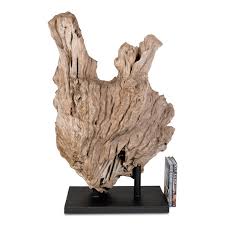 Teak Wood Organic Form on Mount For Sale at 1stDibs