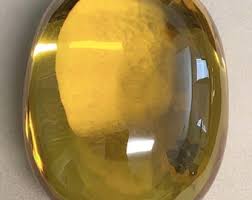 Antique Vintage Yellow NAGA EYE Stone Oval Enhance ...