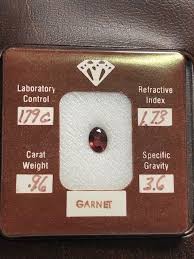GARNET STONE W/ GEM DATA CERTIFICATE. | eBay