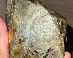 Natural Green Sapphire Raw: Golden Sheen Healing Crystal ...