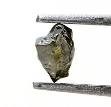 Rough raw diamond 0.73ct greenish gray sparkling natural ...