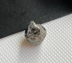 3.02CTW/8.4mm Natural Grey/Black Rough Raw Octahedron ...