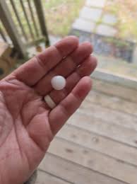 Some small hail from earlier on the east side of Bastrop ...