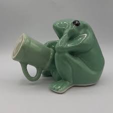 VTG Naughty Risque Male Ceramic Frog Shot Glass Holder ...