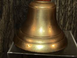Vintage Lacquered Brass Hand Bell School Call Service Wood ...