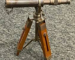 Antique Telescope With Brass Tripod Telescope Antique ...