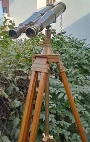 50" Vintage Nautical Brass Binoculars Floor Tripod Stand ...