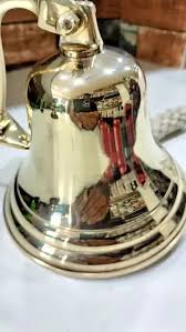 Nautical Hanging Door Bell Antique Brass Ship 6" Bell With ...