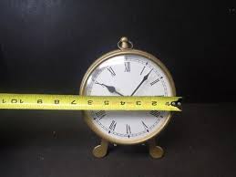 Antique Style Heavy Brass Desk Clock & Display Stand Vintage ...
