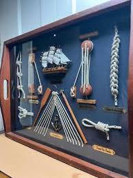 Framed Nautical Knot Board & Mayflower Ship Model 1990s ...