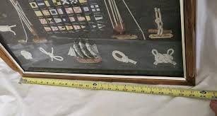 Vintage Large Nautical Marine Knots Shadow Box Framed Wall ...