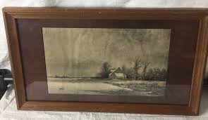 Country Scene on Rice Paper or Silk(?) Wooden Frame Pro Matted - Etsy