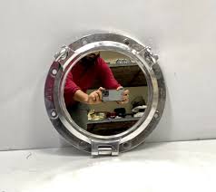 Antique Aluminum Ship Porthole Mirror – Vintage Nautical ...