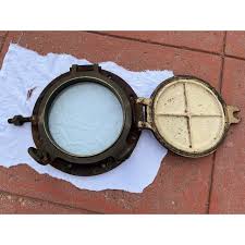 Antique American Bronze Ship's Porthole With Cast-Iron Lid ...