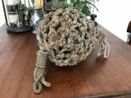 AUTHENTIC OLD ROPE AND GREEN GLASS FISHING FLOAT | eBay ...