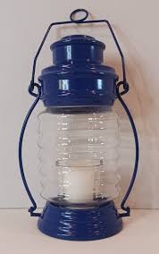 Blue Metal & Clear Glass 9 1/2" Lantern w/Votive Candle (Never Used) | eBay