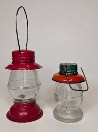 2 Victory Glass Candy Containers Novelty Lanterns Vintage Lot Railroad | eBay