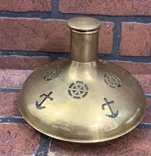 Brass Captains Ships Wheel and Anchor Theme Nautical Whiskey Decanter | eBay