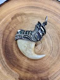 Real Tiger Claw Pendant in 925 Sterling Silver "Knight of Darkness" for Sale - Shaman Amulets Store