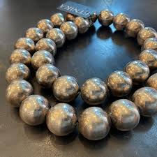 Sterling Silver Vintage Pearl Bench Bead Long Necklace 24” Long - Etsy Israel