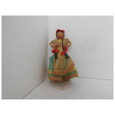 5 3/4" Vintage leather Costa Rica souvenir Girl Doll in Native Costume. For Sale at Ruby Lane